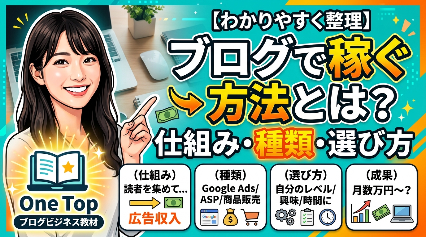 ブログで稼ぐ方法とは？仕組み・収益化の種類・自分に合った選び方をわかりやすく整理